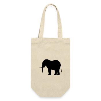 Elefant - Geschenkbeutel für Flaschen - Natur - Vorne