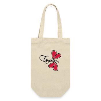Lettrage Heart Family - Sac à bouteille - nature - Devant