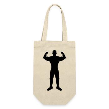Poses Silhouette Muscular Bodybuilder - Gift Bag for Bottles - nature - Front