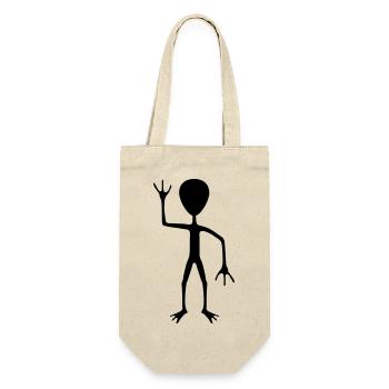 Silhouette außerirdischer Besucher Begrüßung - Geschenkbeutel für Flaschen - Natur - Vorne