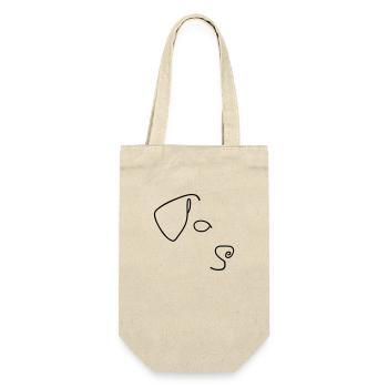 minimal labrador retriever - Geschenkbeutel für Flaschen - Natur - Vorne