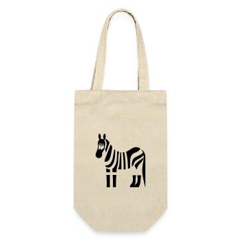 Zebra - Geschenkbeutel für Flaschen - Natur - Vorne