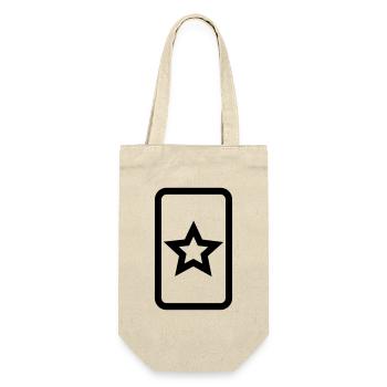 Zener Card | Hollow 5 Pointed Star - Gift Bag for Bottles - nature - Front