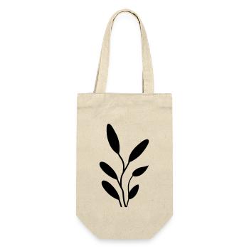 Blume mit Stiel - Geschenkbeutel für Flaschen - Natur - Vorne