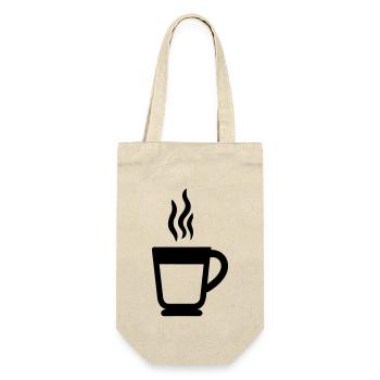Tasse Kaffee - Geschenkbeutel für Flaschen - Natur - Vorne