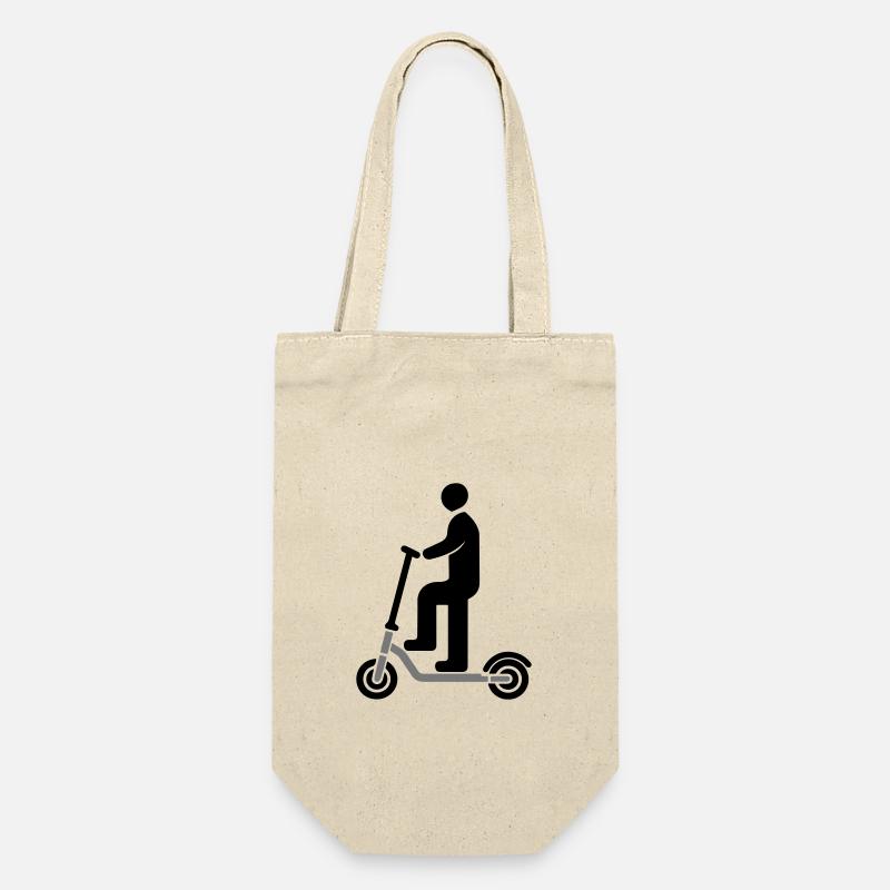 Elektro Scooter - Geschenkbeutel für Flaschen - Natur