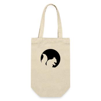 kreis rund logo silhouette schwarz eichhoernchen n - Geschenkbeutel für Flaschen - Natur - Vorne