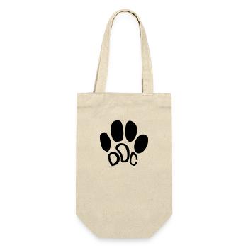 chien texte logo patte chien empreinte d'animal familier kaet - Sac à bouteille - nature - Devant