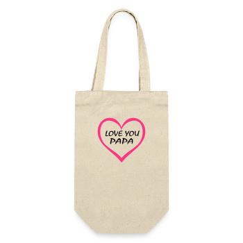 Ich liebe dich, Papa - Geschenkbeutel für Flaschen - Natur - Vorne