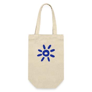 Blaue Sonne - Geschenkbeutel für Flaschen - Natur - Vorne