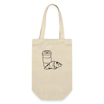 Croissant Coffee Breakfast Gift Idea - Gift Bag for Bottles - nature - Front