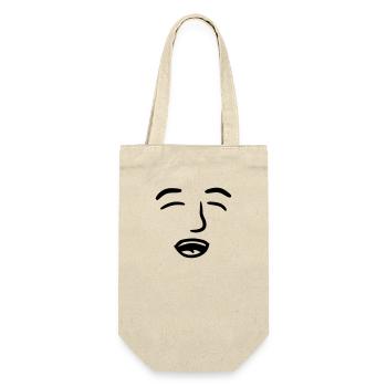 face eyes mouth nose joy fun laugh beautiful - Gift Bag for Bottles - nature - Front