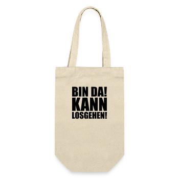 Bin da kann losgehen - Geschenkbeutel für Flaschen - Natur - Vorne