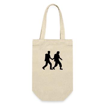 2 Friends Couple - Gift Bag for Bottles - nature - Front
