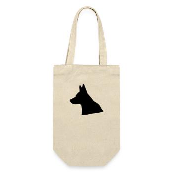 Silhouette de berger allemand / tête de loup - Sac à bouteille - nature - Devant