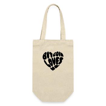 Bitcoin Loves Me - Gift Bag for Bottles - nature - Front