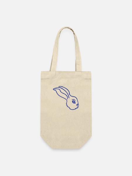 Hase Gesicht guckt seitlich Profil Seitenansicht - Geschenkbeutel für Flaschen - Natur