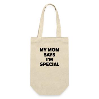 meine Mutter sagt, ich bin etwas Besonderes - Geschenkbeutel für Flaschen - Natur - Vorne