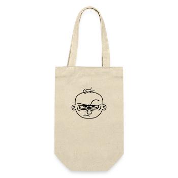 enfant bébé visage bande dessinée dessin animé mauvais œil wueten - Sac à bouteille - nature - Devant