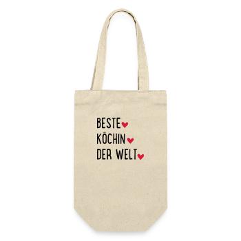 Beste Köchin der Welt - Geschenkbeutel für Flaschen - Natur - Vorne