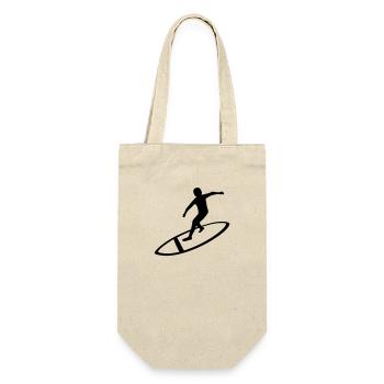 Hobby Surfer Silhouette - Geschenkbeutel für Flaschen - Natur - Vorne