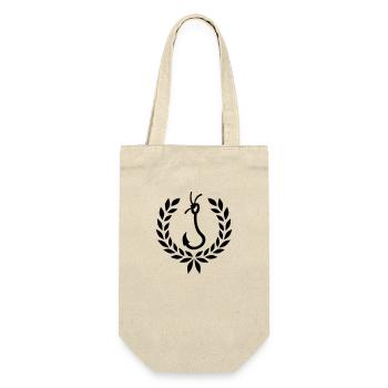 Lorbeerkranz Angeln Angelhaken - Geschenkbeutel für Flaschen - Natur - Vorne