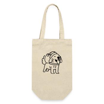 Chien avec chapeau de Noël Idée cadeau amusante - Sac à bouteille - nature - Devant