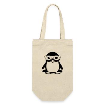 Pingouin avec lunettes, illustration vectorielle - Sac à bouteille - nature - Devant