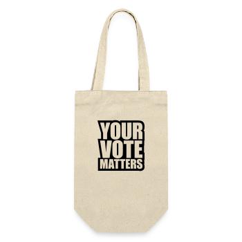 your vote matters Zitat - Geschenkbeutel für Flaschen - Natur - Vorne