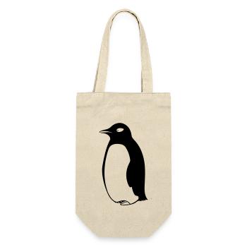 Pinguin - Geschenkbeutel für Flaschen - Natur - Vorne