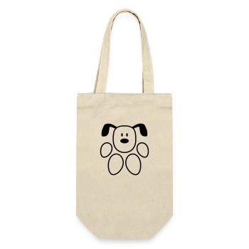Dog Paw Shape Face Funny Head Cute Cute - Gift Bag for Bottles - nature - Front