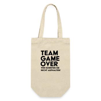 Braut Support JGA Team Game Over - Geschenkbeutel für Flaschen - Natur - Vorne