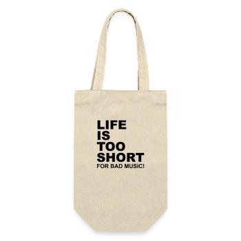 Life Is Too Short Bad Music - Geschenkbeutel für Flaschen - Natur - Vorne