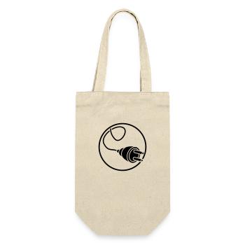 circle round logo connect connection cable plug - Gift Bag for Bottles - nature - Front