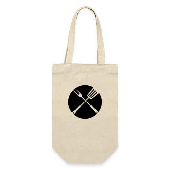 circle round logo food grill fork pancake who - Gift Bag for Bottles - nature - Front