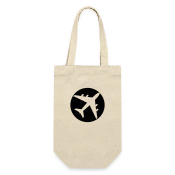 Circle Stamp Airplane - Gift Bag for Bottles - nature - Front