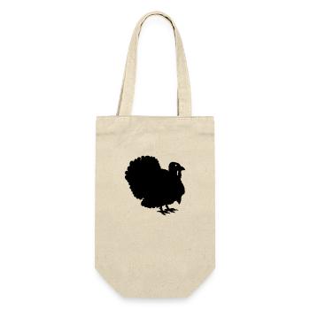 Silhouette Thanksgiving Truthahn - Geschenkbeutel für Flaschen - Natur - Vorne