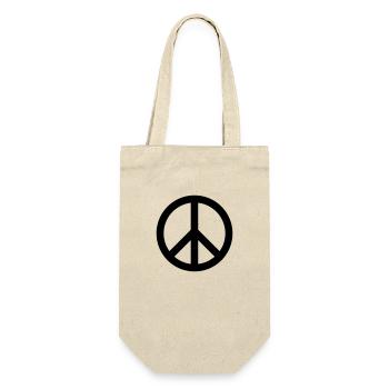 PEACE - Geschenkbeutel für Flaschen - Natur - Vorne