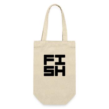 Fish Text Logo - Sac à bouteille - nature - Devant