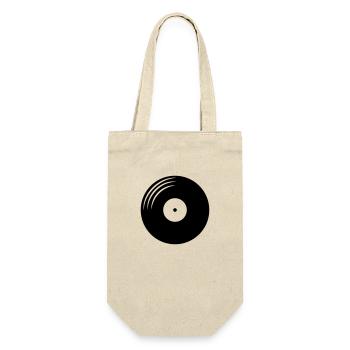 Disque vinyle rond - Sac à bouteille - nature - Devant