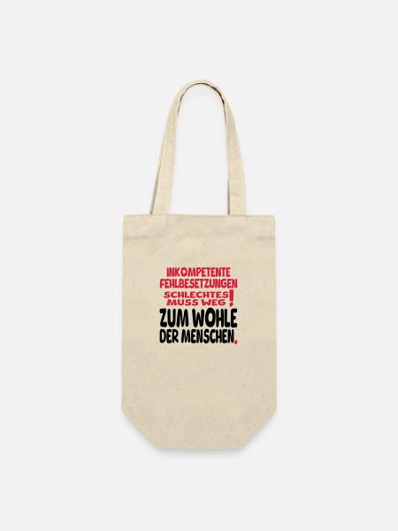 zum Wohle der Menschen - Geschenkbeutel für Flaschen - Natur