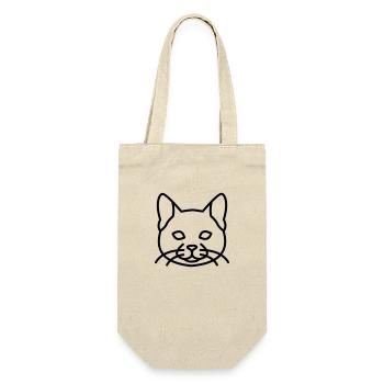 Katze - Geschenkbeutel für Flaschen - Natur - Vorne