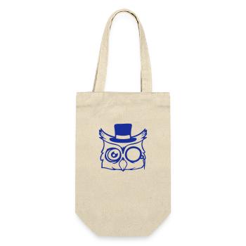 Sir Owl Top Hat Monocle Glasses Rich Mr. - Gift Bag for Bottles - nature - Front