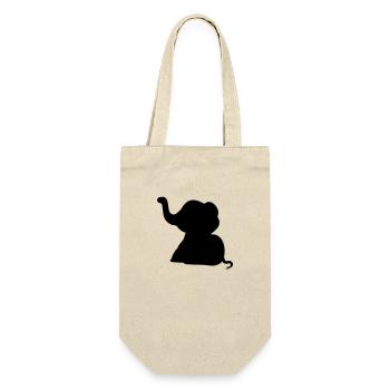 sitting elephant silhouette sweet calf small child - Gift Bag for Bottles - nature - Front