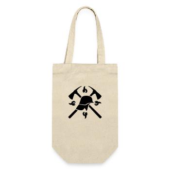 Fire Brigade Helmet Axe - Gift Bag for Bottles - nature - Front