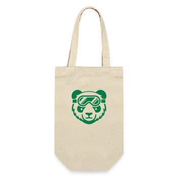 Pandabär Skibrille - Geschenkbeutel für Flaschen - Natur - Vorne
