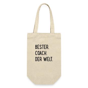 Bester Coach der Welt - Geschenkbeutel für Flaschen - Natur - Vorne