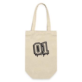01 eins nummer - Geschenkbeutel für Flaschen - Natur - Vorne