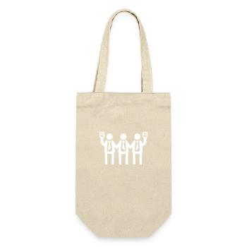 Bachelor Bräutigam Team Junggesellen - Geschenkbeutel für Flaschen - Natur - Vorne