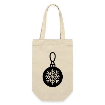 Weihnachtskugel - Geschenkbeutel für Flaschen - Natur - Vorne